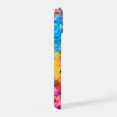 Monogram op abstract regenboog achtergrond iPhone 15 case (Rechterkant)