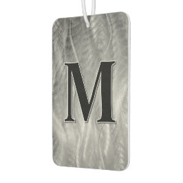 Monogram op abstract zilver geborsteld metaal luchtverfrisser