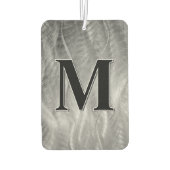 Monogram op abstract zilver geborsteld metaal luchtverfrisser (Achterkant)