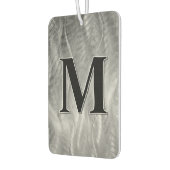 Monogram op Abstract zilvergeborsteld metaal Luchtverfrisser (Links)