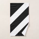 Monogram op Abstract zwart-wit gestreept Bad Handdoek (Handdoek)