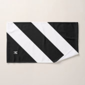 Monogram op Abstract zwart-wit gestreept Bad Handdoek (Handdoek)