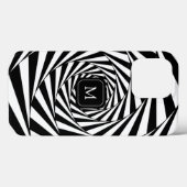 Monogram op Abstract Zwart & Wit Spiralen Kunst Case-Mate iPhone Case (Achterkant (horizontaal))