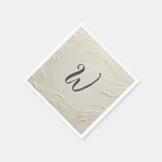 Monogram op Abstracte ivoren textuur Servet (Hoek)