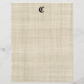 Monogram op achtergrondbrochure over linnen look flyer (Voorkant)
