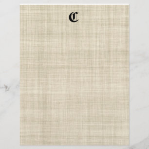 Monogram op achtergrondbrochure over linnen look flyer