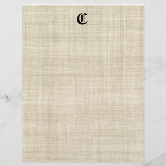 Monogram op achtergrondbrochure over linnen look flyer (Voorkant)