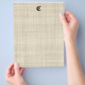 Monogram op achtergrondbrochure over linnen look flyer (Hand)