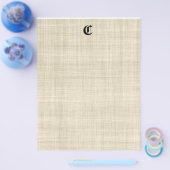 Monogram op achtergrondbrochure over linnen look flyer (Enkel)