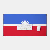 Monogram op betoverende saffier blauw, rood & wit bureaumat (Keyboard & Muis)