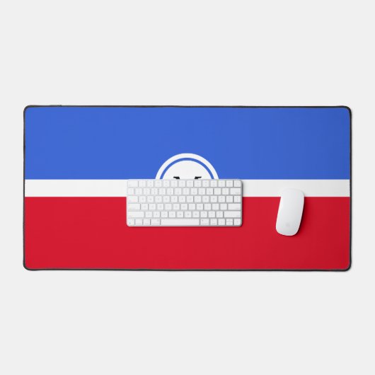 Monogram op betoverende saffier blauw, rood & wit bureaumat (Keyboard & Muis)