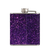 Monogram op de Paarse Glitterkolf Heupfles (Achterkant)