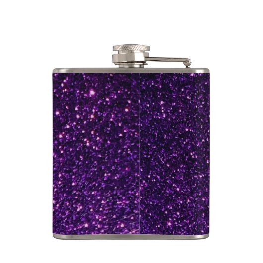 Monogram op de Paarse Glitterkolf Heupfles (Achterkant)