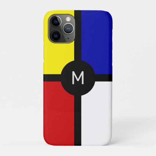Monogram op de stijlvolle Mondriaan Geïnspireerde Case-Mate iPhone Case (Achterkant)