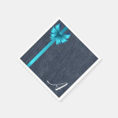 Monogram op Denemarken met blauw lintje Servet (Hoek)