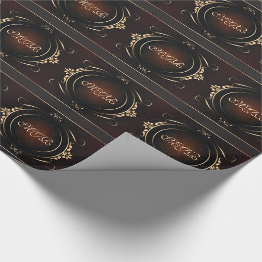 Monogram op elegant weergavegezicht - luxeachtig u cadeaupapier (Hoek)