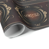 Monogram op elegant weergavegezicht - luxeachtig u cadeaupapier (Rol Hoek)