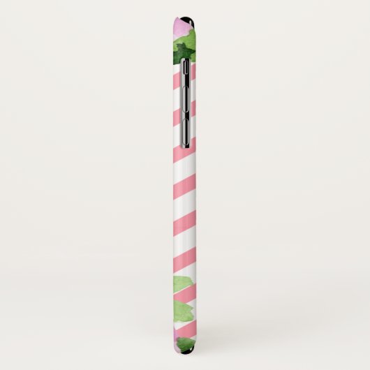 Monogram op Floral iPhone X Hoesje (Achterkant/links)