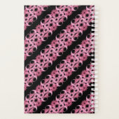 Monogram op fractale roze en zwarte harde onderlaa planner (Achterkant)