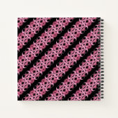 Monogram op fractale roze en zwarte waszak notitieboek (Achterkant)