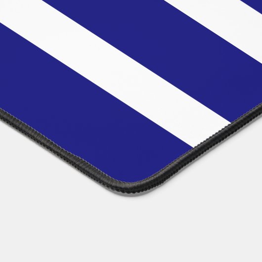 Monogram op Gestreept Blauw & Wit Bureaumat (Hoek)