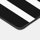 Monogram op Gestreept Zwart & Wit Bureaumat (Hoek)