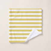 Monogram op Golden & White Striped Bad Handdoek (Wasdoekje)