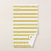Monogram op goud en wit gestreept bad handdoek (Handdoek)