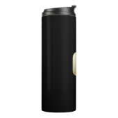 Monogram op gouden en zwarte thermische mok (Gedraaid links)