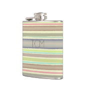 Monogram op handbeschilderde strepen met waterverf heupfles (Links)