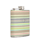 Monogram op handbeschilderde strepen met waterverf heupfles (Rechts)