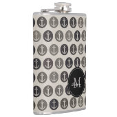 Monogram op het patroon van Anchors Heupfles (Rechts)