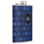 Monogram op het Patroon van de Anchors van de Blau Heupfles (Rechts)