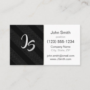 Monogram op het patroon van de zwarte geometrische visitekaartje