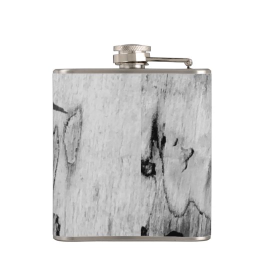 Monogram op hout zwart en wit heupfles (Achterkant)