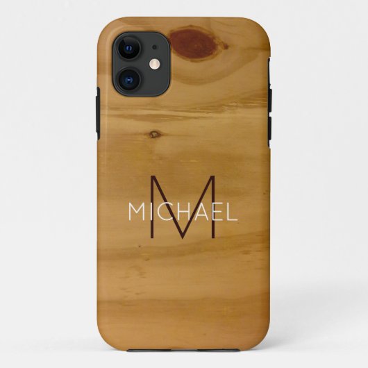monogram op houtkool Case-Mate iPhone case (Achterkant)