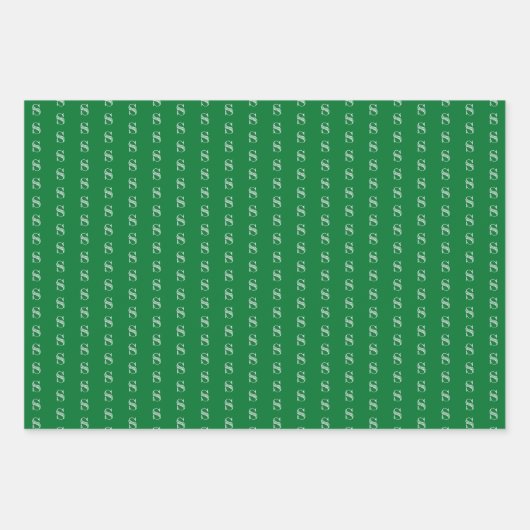 Monogram op kerstpapier inpakpapier vel (Voorkant 3)