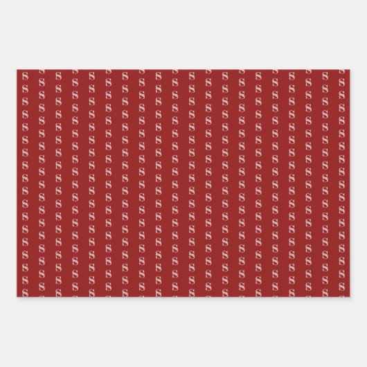 Monogram op kerstpapier inpakpapier vel (Voorkant)