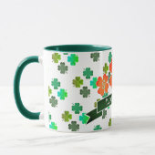 Monogram op klavertje vier-patroon mok (Links)