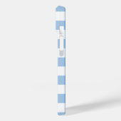 Monogram op lichtblauw en witte buffelplaat Case-Mate iPhone case (Achterkant / Links)