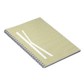 Monogram op Light Sage Green Mini Chevron Notitieboek (Rechterzijde)