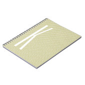 Monogram op Light Sage Green Mini Chevron Notitieboek (Linkerzijde)