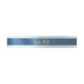 Monogram op lint - Blauw Uitnodigingen Wikkel (Vlak)