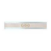Monogram op lint - Crème Uitnodigingen Wikkel (Vlak)
