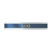 Monogram op lint - donkerblauw uitnodigingen wikkel (Vlak)