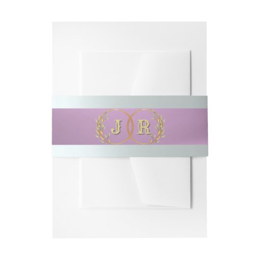 Monogram op lint - lavendel uitnodigingen wikkel (Voorkant Voorbeeld)