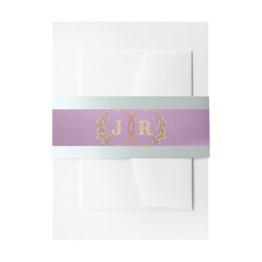 Monogram op lint - lavendel uitnodigingen wikkel (Voorkant Voorbeeld)
