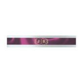 Monogram op lint - Plum Uitnodigingen Wikkel (Vlak)