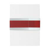 Monogram op lint - Rood Uitnodigingen Wikkel (Achterkant Voorbeeld)