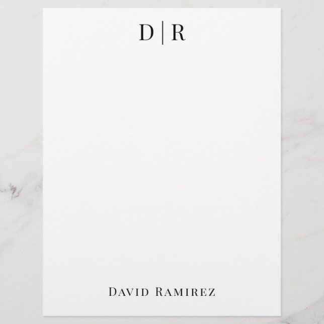 Monogram op maat Je eigen naam minimaliseren toevo Briefhoofd (Voorkant)